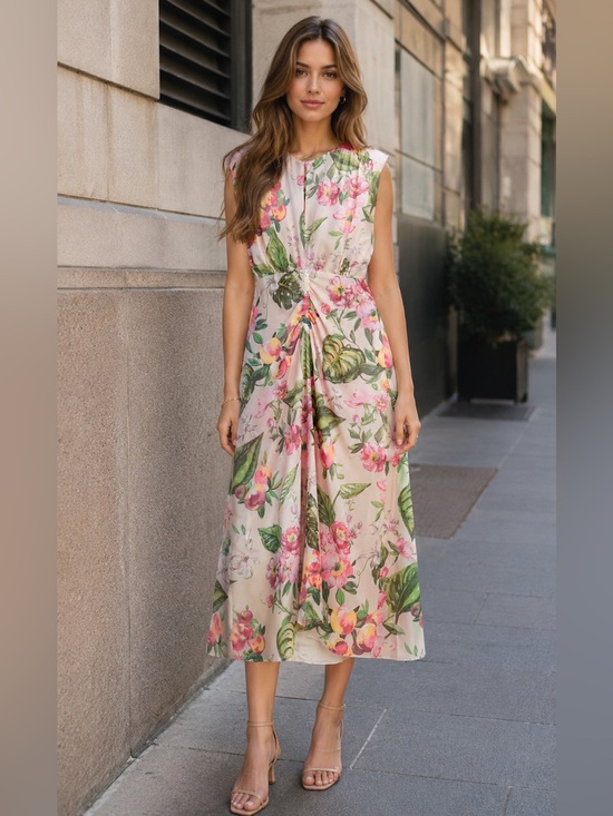 Zara Dresses & Skirts - H&M chiffon dress with floral print